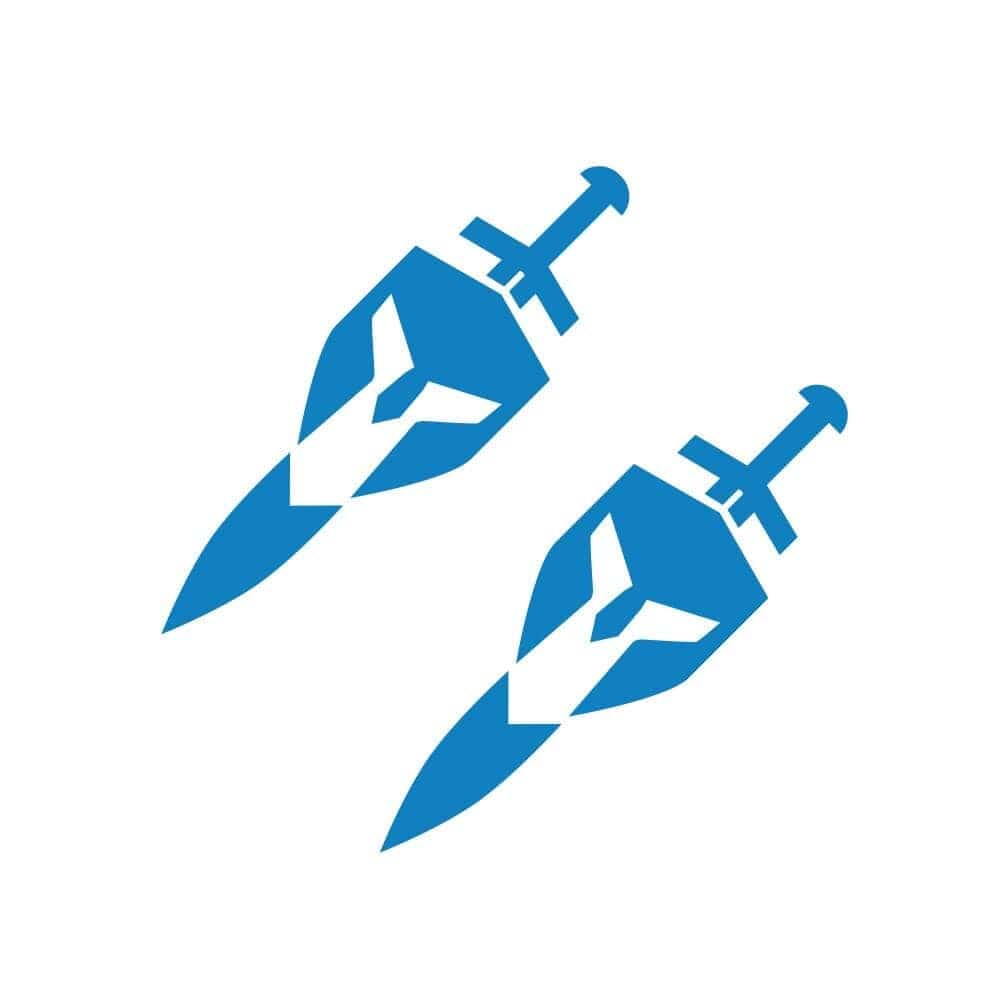 Stickers Voiture<br>Épée et Bouclier Blueu Stickers Mania