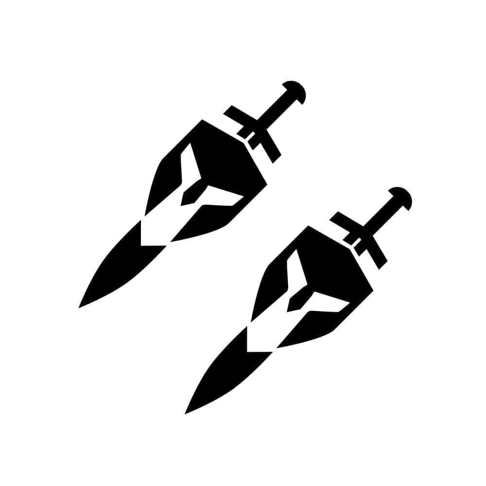 Stickers Voiture<br>Épée et Bouclier Noir Stickers Mania