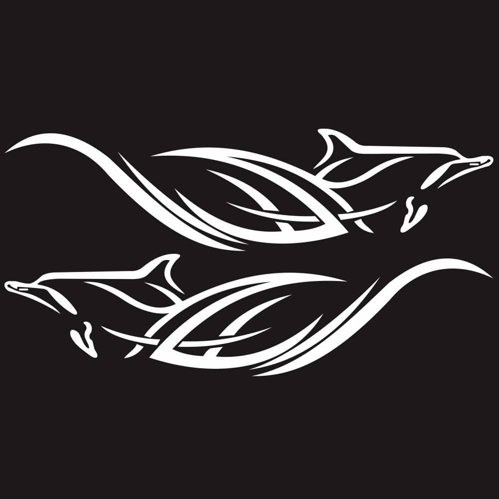 Stickers Voiture Dauphin Blanc Stickers Mania