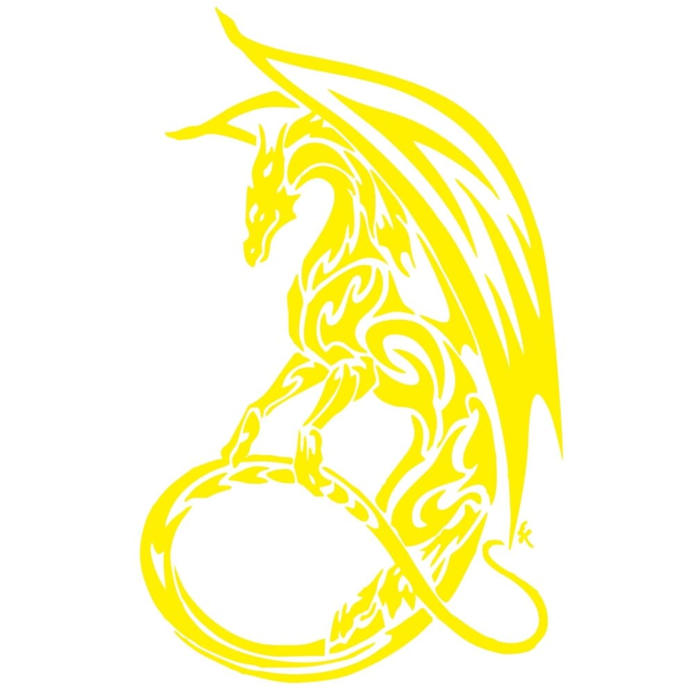 Stickers Voiture Dragon Jaune Stickers Mania
