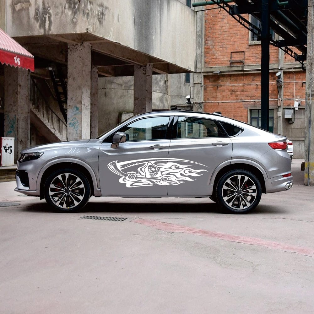 Stickers Voiture Faucheuse Blanc Stickers Mania