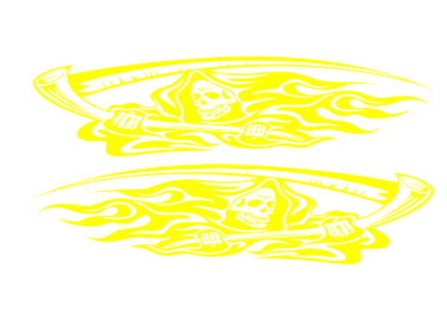 Stickers Voiture Faucheuse Jaune Stickers Mania