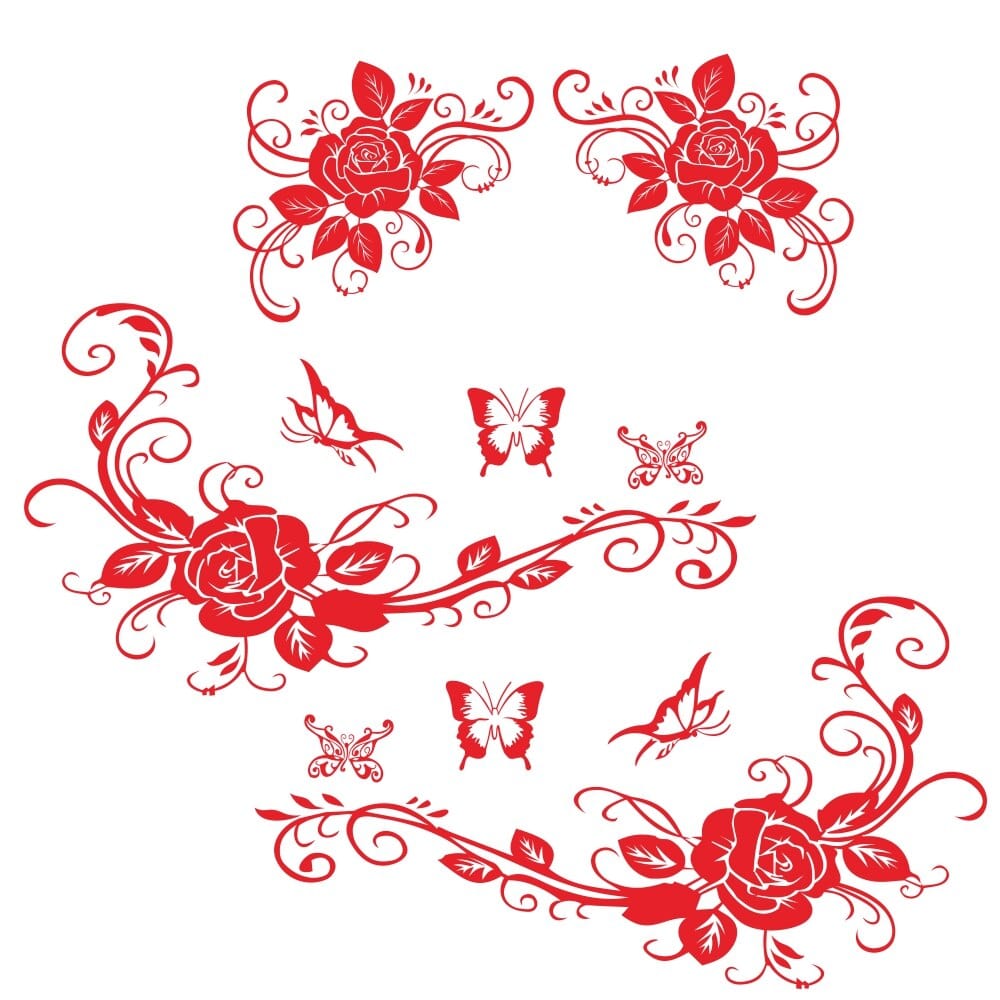 Stickers Voiture Fleurs Red Stickers Mania