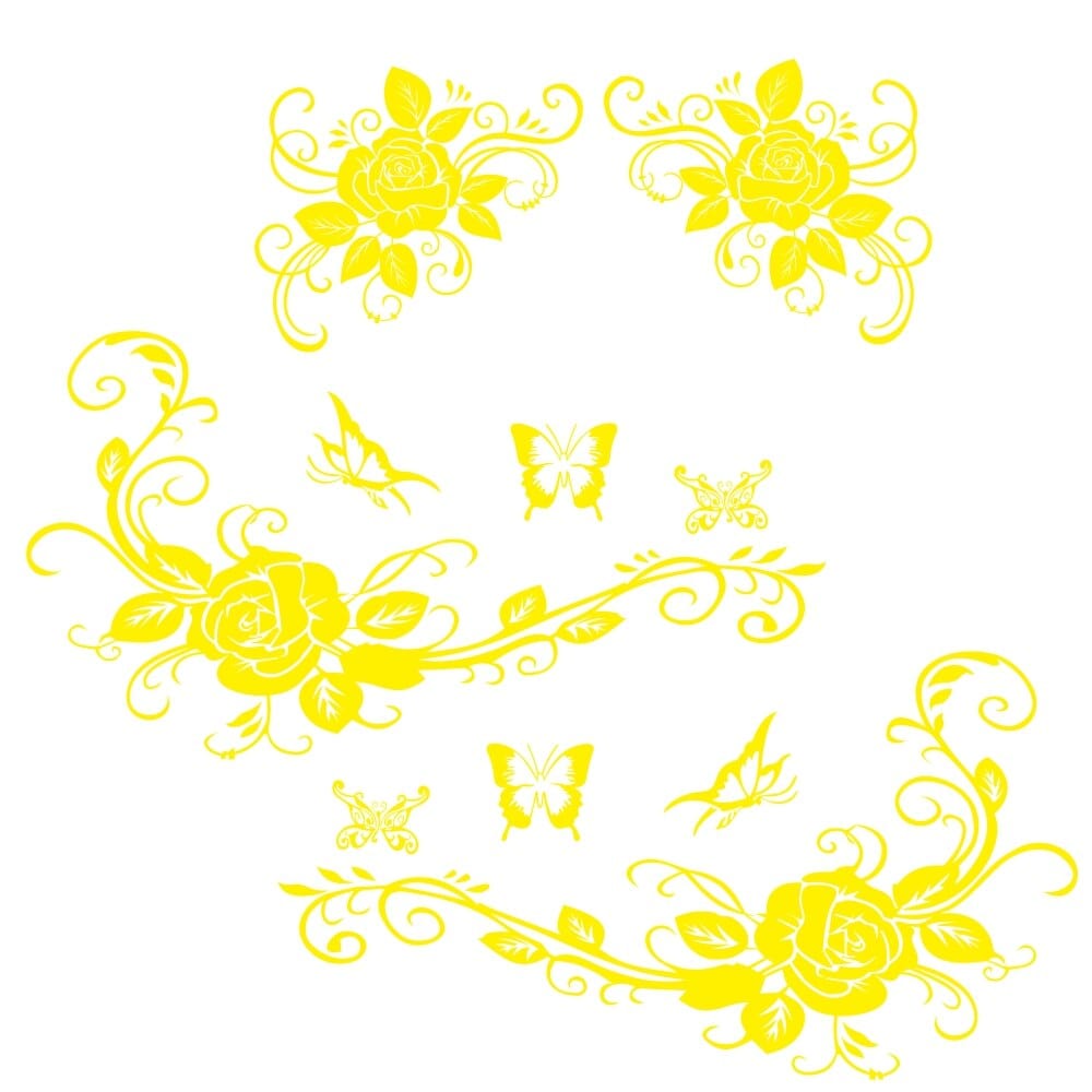 Stickers Voiture Fleurs Yellow Stickers Mania