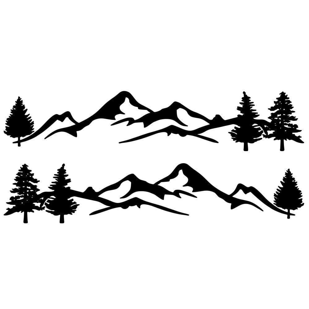 Stickers Voiture Montagne Noir Stickers Mania