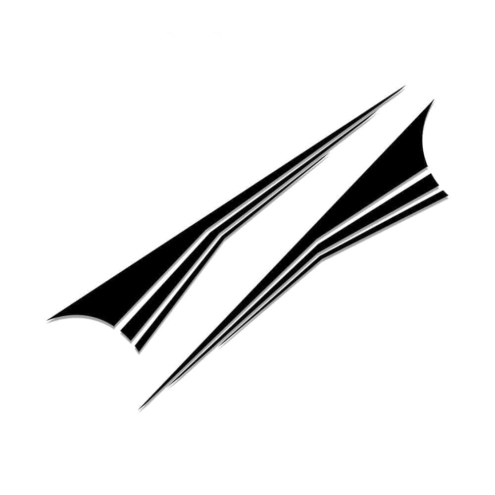 Stickers Voiture Triple Bande Noir Stickers Mania