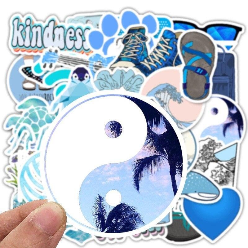 Stickers VSCO <br> Bleu (50pcs) Stickers Mania