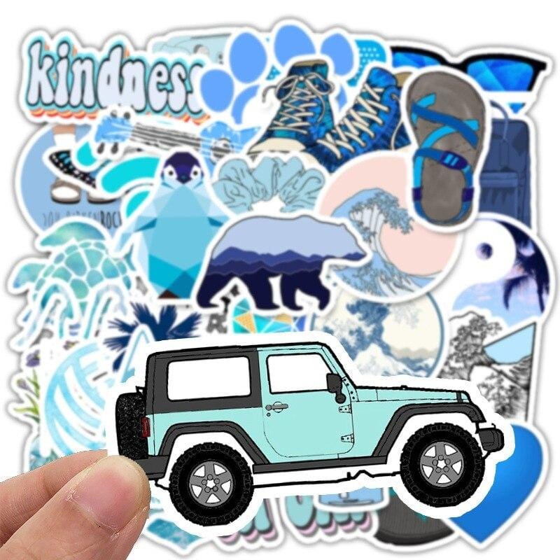 Stickers VSCO <br> Bleu (50pcs) Stickers Mania