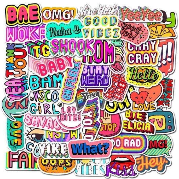 Stickers VSCO <br> Wow (50pcs) Stickers Mania