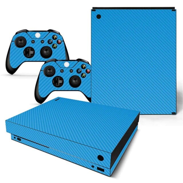 Stickers Xbox One X Carbone Bleu Stickers Mania